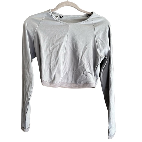 Gymshark x Whitney Simmons V1 Women’s Gray Long Sleeve Cropped Workout Top XL - Picture 4 of 14